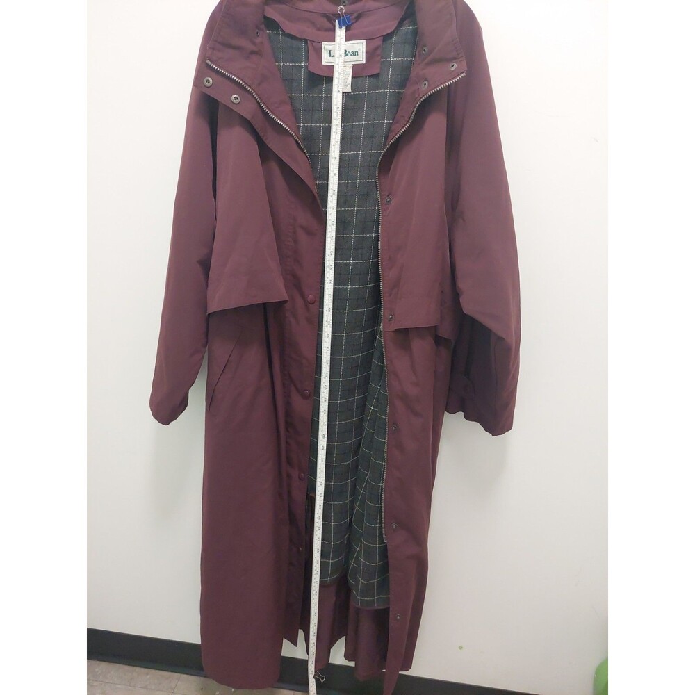 LLBean Trench Coat Wool removable LinerSize 2X No hood Burgandy